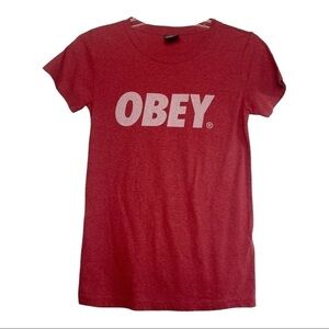 𝅺obey T-shirt Short Sleeve Red
